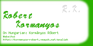 robert kormanyos business card